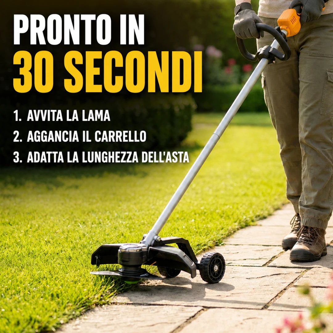 GreenBlade 4-in-1 | Decespugliatore Elettrico a Batteria